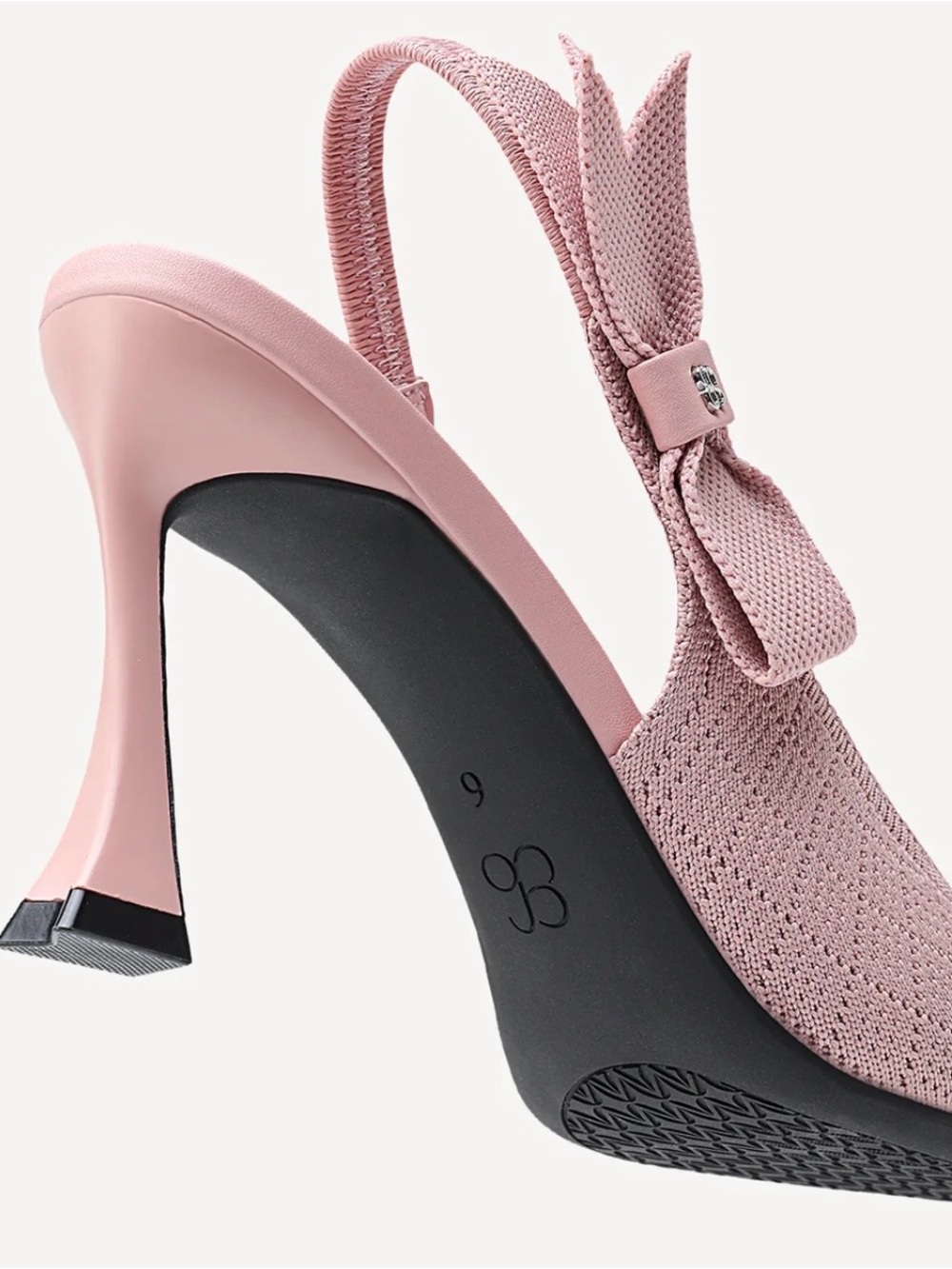 EverLush Pink Bowknot Pointed-Toe Heeled Slingback - Picture 4 of 6